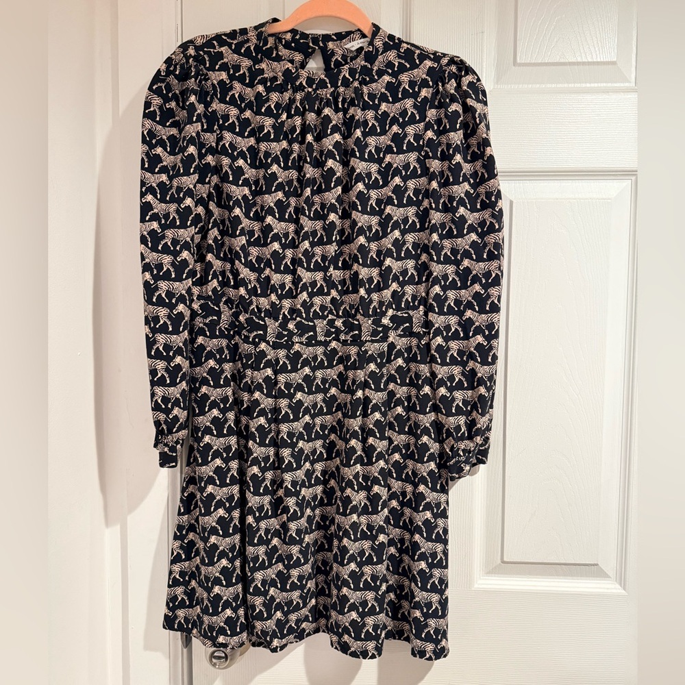 & Other Stories Black and Cream Zebra Patterned Dress